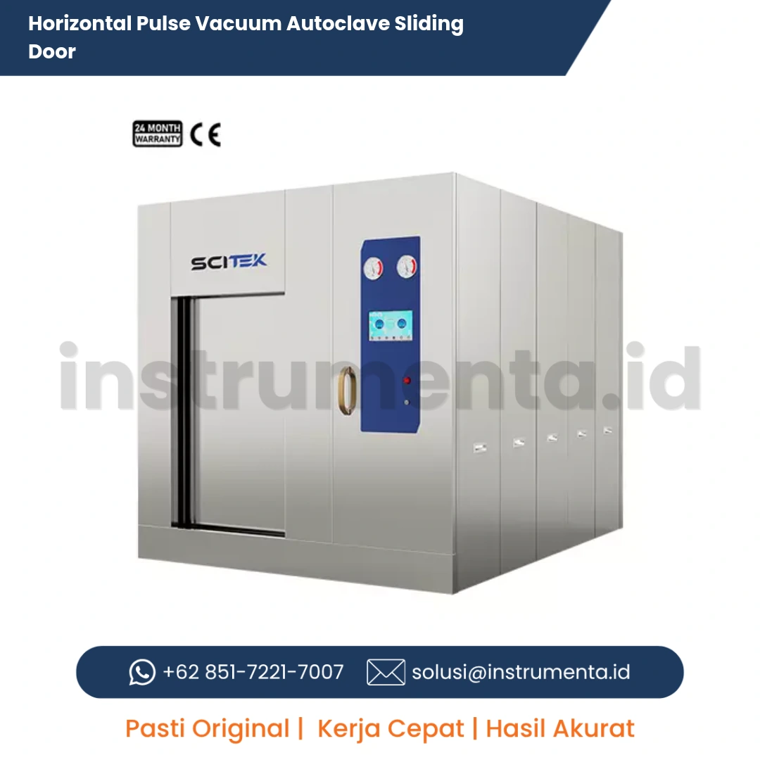 Official Supplier Horizontal Pulse Vacuum Autoclave Scitek ST-BVHP Series Sterilisator Dua Pintu Geser Terjemahan Otomatis Industri